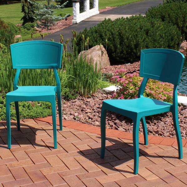 teal patio chairs