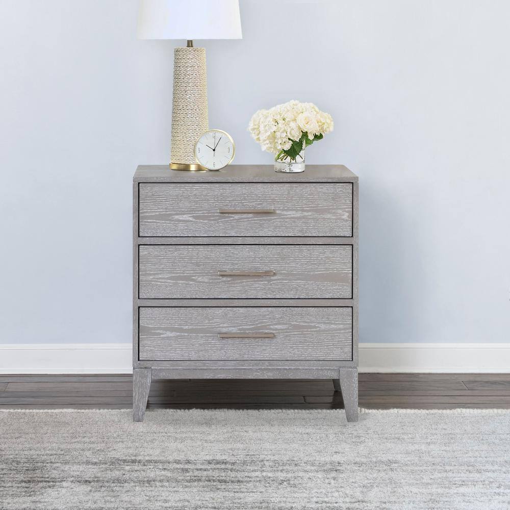 DEVON & CLAIRE Palmera Gray Oak Nightstand with 3-Drawers FT-120-1710-GRY -  The Home Depot