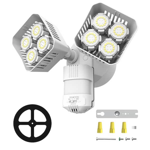 SANSI 700 Watt Equivalent 7000 Lumen 180° White Motion Activated Dusk to Dawn Integrated LED Flood Light 5000K