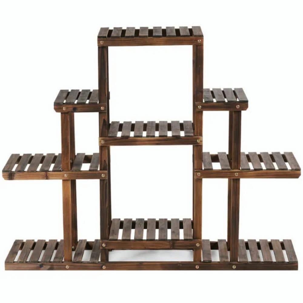 6-Tier Flower Wood Stand Plant Display Rack Storage Shelf-47.5 x 10 x 