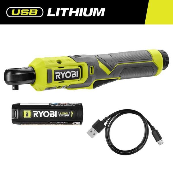 USB Lithium 1/4 in. Ratchet Kit with 2.0 Ah Battery and USB Charging Cable with FREE USB Lithium 2.0 Ah Battery