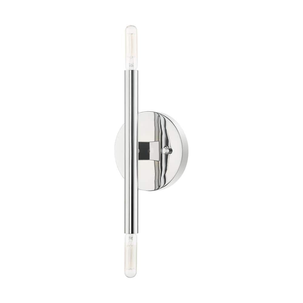 Copenhagen Mid-Century Modern 2-Light Polished Chrome Sconce