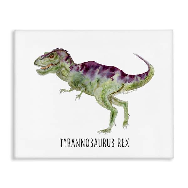 Stupell Industries Tyrannosaurus Rex Dinosaur Learning by Brett Blumenthal Unframed Animal Graphic Art Print 16 in. x 20 in.