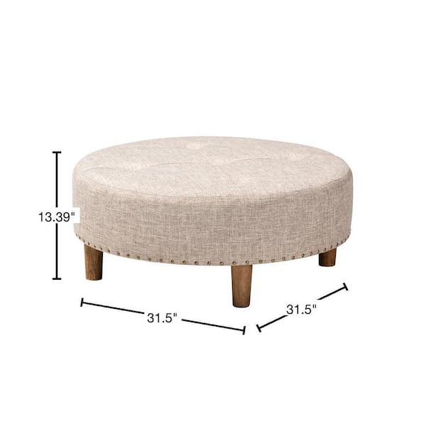 Baxton Studio Vinet Beige Ottoman 153 9199 HD The Home Depot