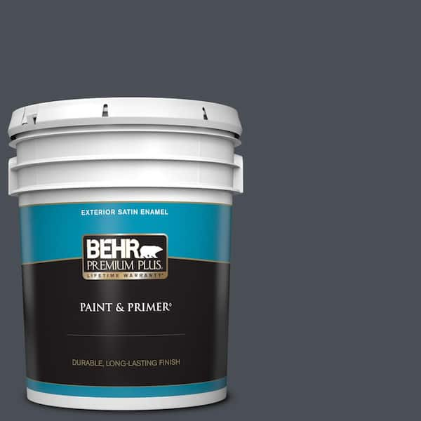 BEHR PREMIUM PLUS 5 gal. #PPU15-20 Poppy Seed Satin Enamel Exterior Paint & Primer