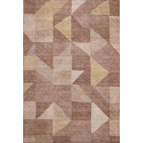 Mayfield Premium Machine Washable Abstract AMF2373 Blush 9 ft. x 12 ft. Area Rug