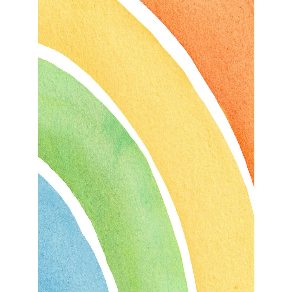 Orange Watercolor Rainbow Peel and Stick Vinyl Wall Decal for Nursery