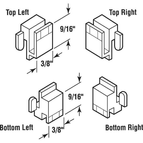 3/8 in. x 9/16 in. Plastic Black Window Corner Guide Likit (4-Pack)