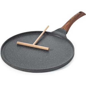 GraniteMaster 10in. Slate Stone Nonstick Aluminum Crepe and Omelet Pan, Stay-Cool Handle, Induction Ready, PFOA Free