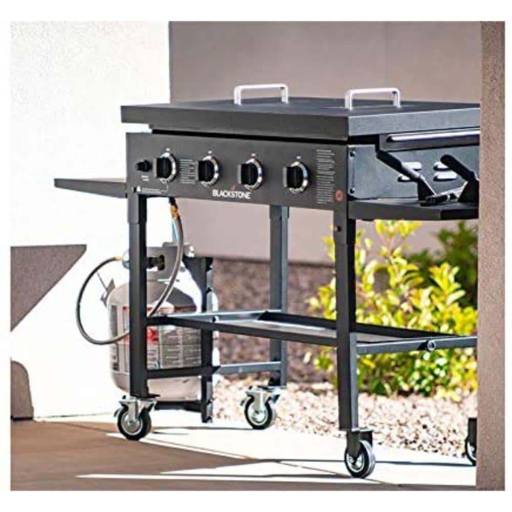 Black 36" Powder Coated Steel Griddle Cover