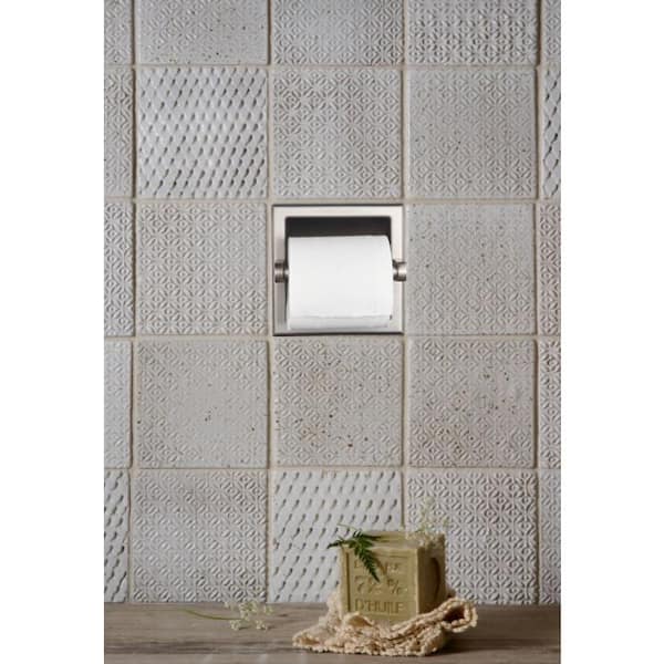 Bathroom Recessed Toilet Paper Holder Wall Mount Rear Mounting Bracket Included Brushed Nickel in Bathroom