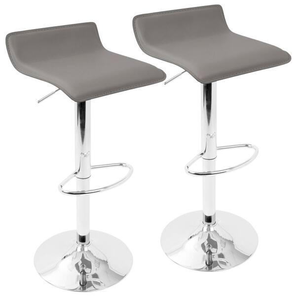 ライトグレー Stool Lumisource Ale Grey Adjustable Height Bar Stool (Set of 2) BS-ALE