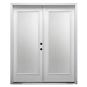 64 in. x 80 in. Left-Hand/Inswing Full Lite Clear Glass Primed Fiberglass Smooth Prehung Front Door on 6-9/16 in. Frame