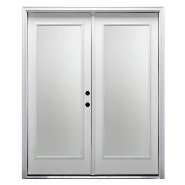 MMI Door 64 in. x 80 in. Left-Hand/Inswing Full Lite Clear Glass Primed Fiberglass Smooth Prehung Front Door on 6-9/16 in. Frame
