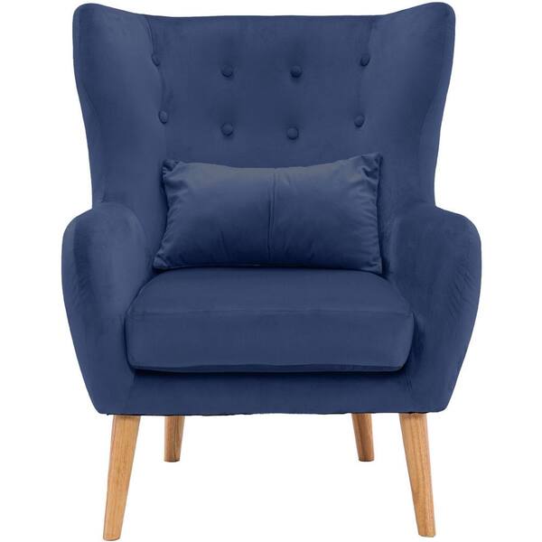 navy wingback accent chair