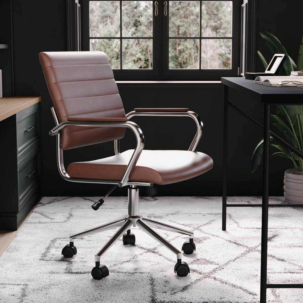 Saddle leather desk outlet chair