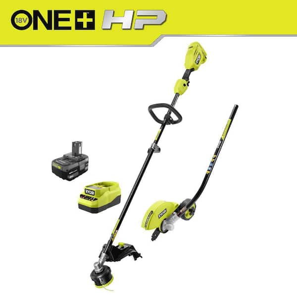 ONE+ HP 18V Brushless 15 in. Attachment Capable String Trimmer and Edger Attachment with 4.0 Ah Battery and Charger