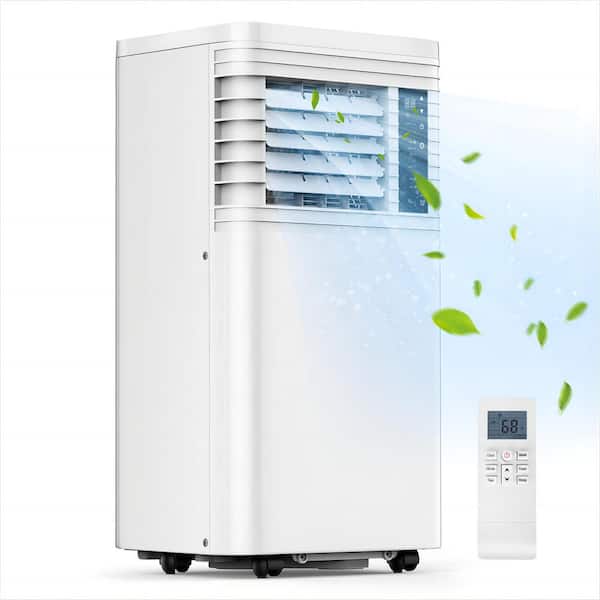 8,000 BTU (5,000 DOE) Portable Air Conditioner with Dehumidifier and Remote Control, 24H Timer up to 300 sq. ft. White