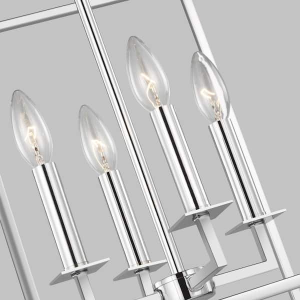 Generation Lighting - Perryton Small 12.25 in. 4-Light Chrome Modern Transitional Candlestick Hanging Pendant