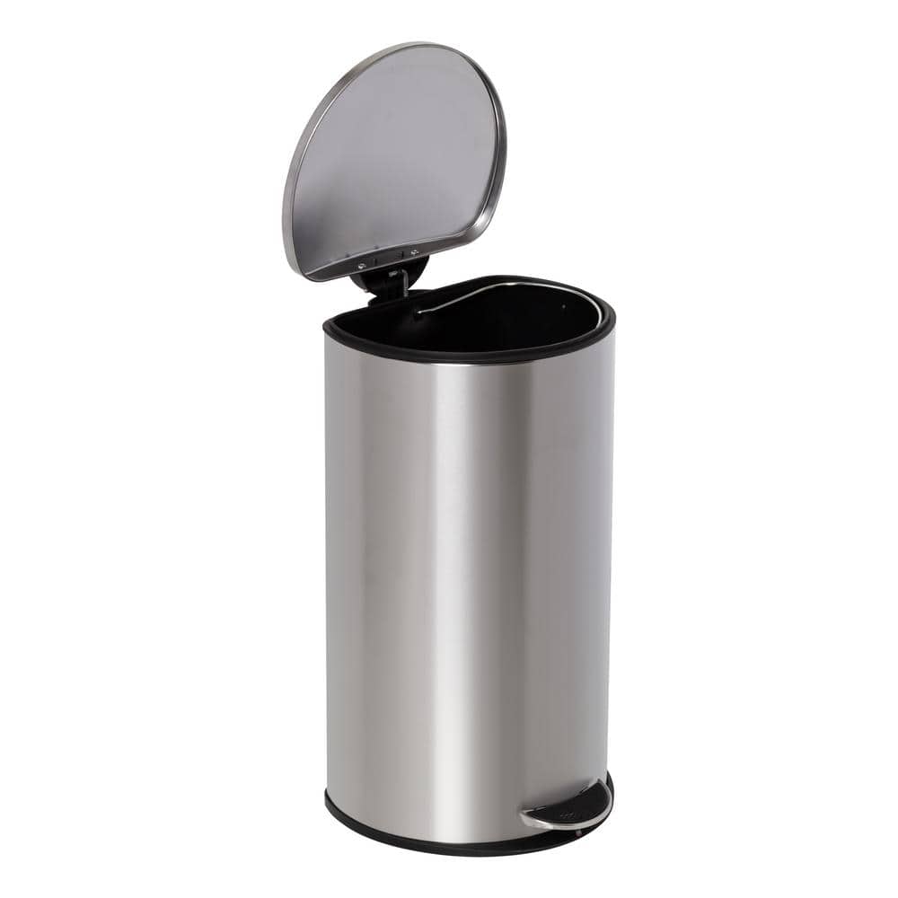 Honey-Can-Do 30L Silver Stainless Steel Step-On Trash Can