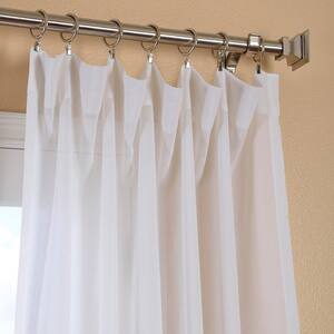 White Orchid Solid Rod Pocket Sheer Curtain - 50 in. W x 108 in. L