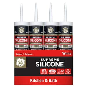 Supreme Silicone 10.1 oz. White Kitchen and Bath Caulk (12-Pack)