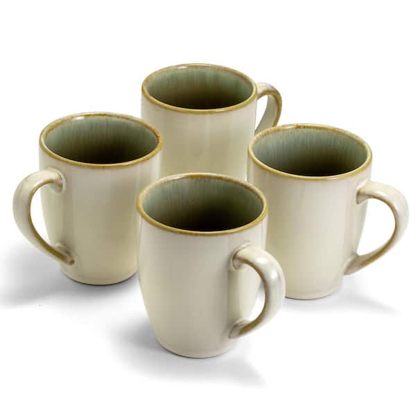 Set of FOUR Pottery Coffee Cups 5 Oz Ceramic Tea Cups Without