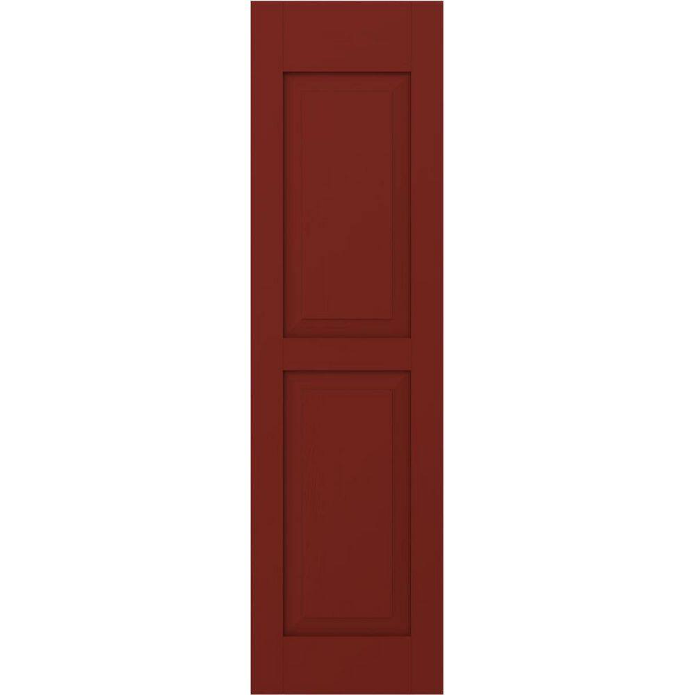 12 in. W x 51 in. H Americraft 2-Equal Raised Panel Exterior Real Wood Shutters Pair in Pepper Red price history on PriceWatchPro
