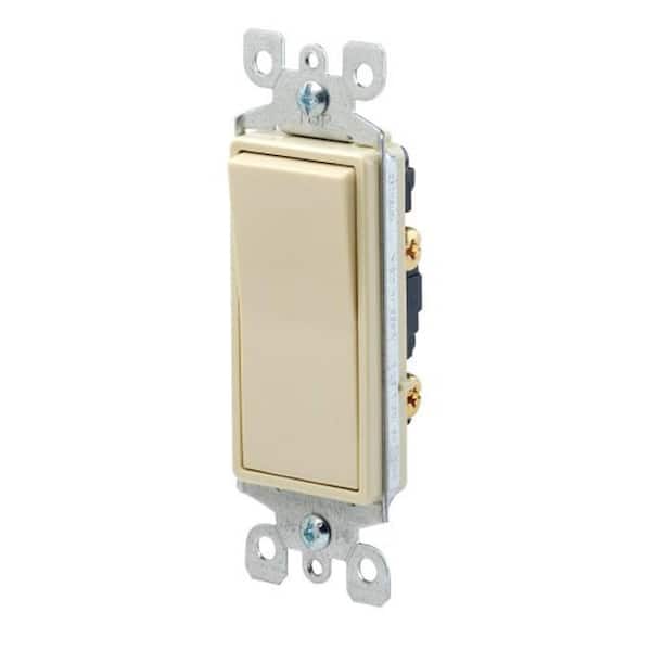 Leviton 15 Amp Decora Grounding Rocker Light Switch with Quickwire, Ivory 5601-2I