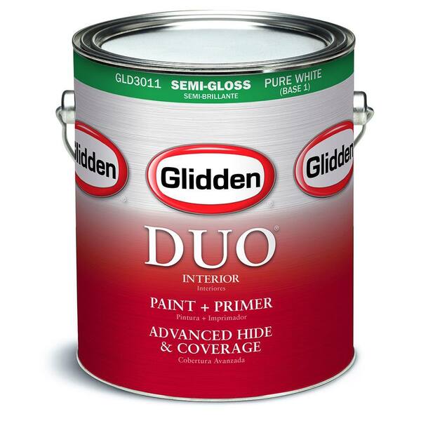 Glidden DUO 1 gal. White Semi-Gloss Interior Paint and Primer GLD3000 ...