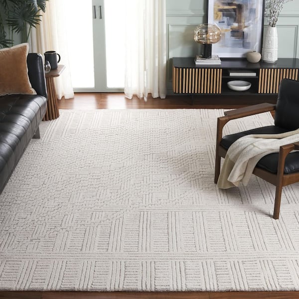 Harvest 8 ft. x 10 ft. Natural/Ivory Geometric Abstract Area Rug