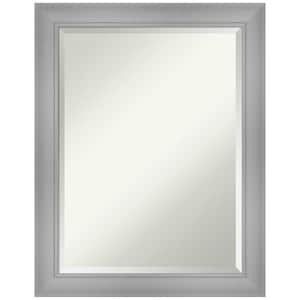 Medium Rectangle Flair Polished Nickel Beveled Glass Modern Mirror (28 in. H x 22 in. W)