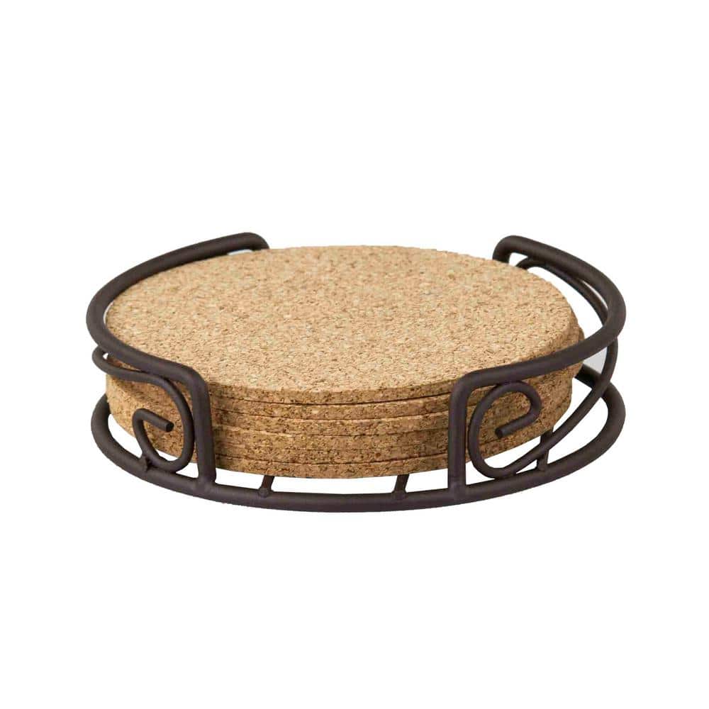 Home Basics Bronze Coaster Set CS10653 The Home Depot