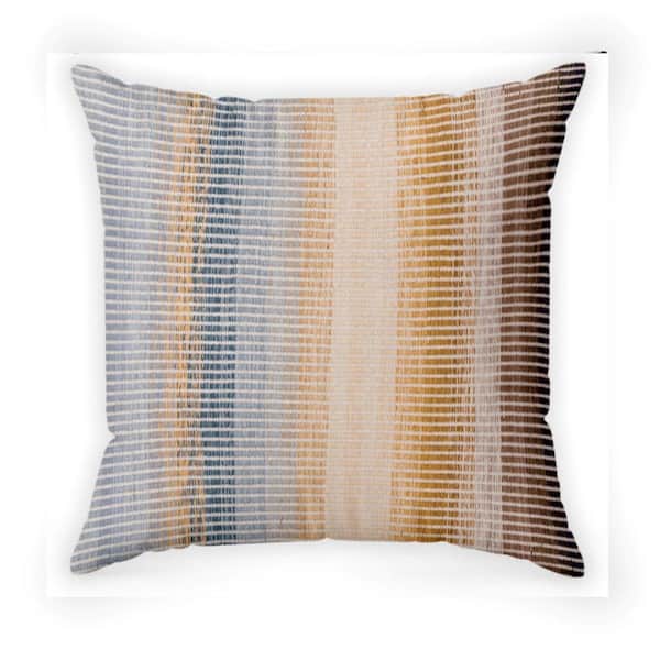 Unbranded 18 in. x 18 in. Woven Outdoor Multi-Stripe Recyled Polyester Throw Pillow