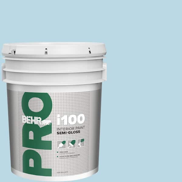 BEHR PRO 5 gal. #M490-1 Breezy Blue Semi-Gloss Interior Paint