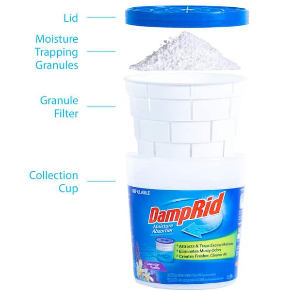 DampRid Hi-Capacity Moisture Absorber Bucket, 2 Pack — Fresh Scent, 2 lb.  15.5 oz.