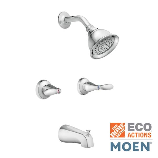 MOEN Adler 2-Handle 1-Spray Tub and Shower Faucet in Chrome (Valve Included)