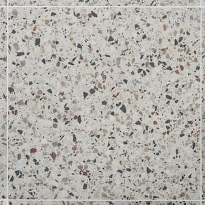 Bryant Ice White 23.4 in. x 23.4 in. Matte Porcelain Terrazzo Look Floor and Wall Tile (15.49 sq. ft./Case)