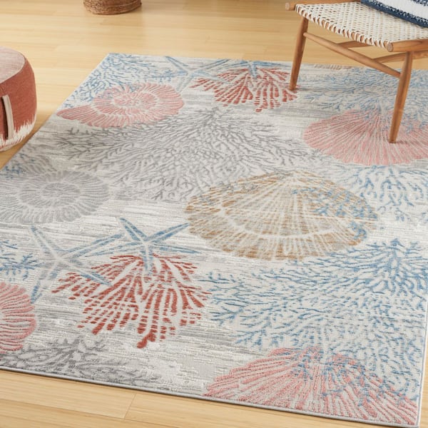 Pompeii Multicolor 4 ft. x 6 ft. Nature-Inspired Contemporary Area Rug