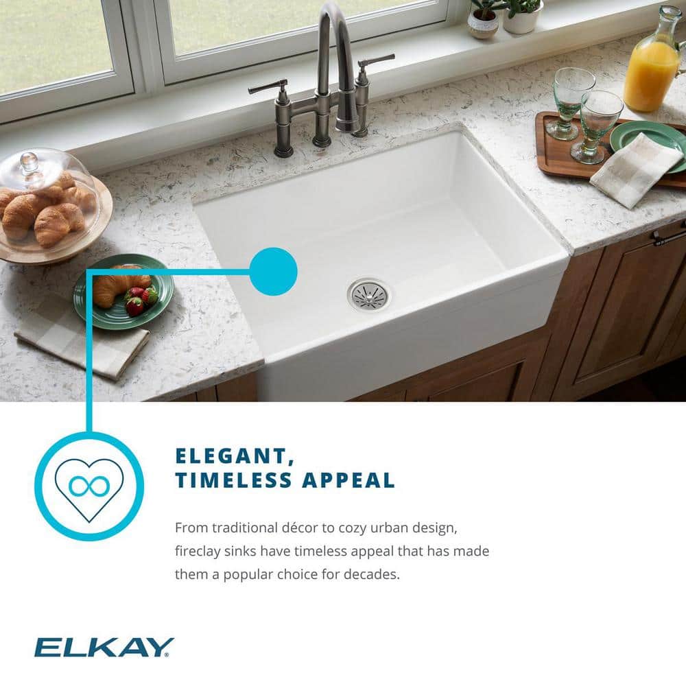 Matte Gray Fireclay Farmhouse Drop-in Single Bowl Sink