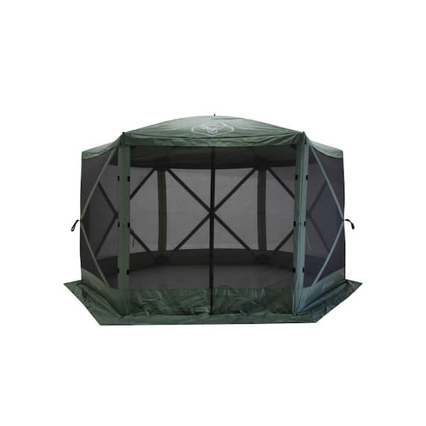 Gazelle G6 6 Sided Portable Gazebo Pop Up Hub Screen Tent 8 Person Alpine Green Includes free 3 Pak of wind panels GK910 The Home Depot