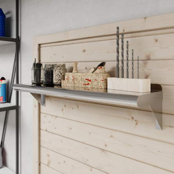 AmGood 48" Long X 24" Deep Stainless Steel Wall Shelf | NSF Certified | Appliance & Equipment Metal Shelving | Kitchen, Restaurant, Garage, Laundry, Utility Room