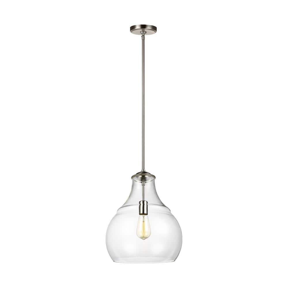 Generation Lighting Zola 1-Light Satin Nickel Pendant with Clear