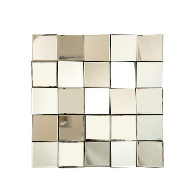 Tatahance Silver 24 in. W x 24 in. H Splicing Artistic 3D Square