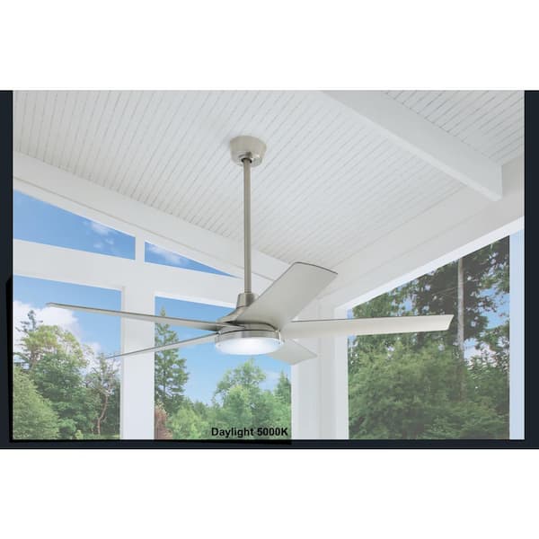 Hampton Bay Ladshaw 60 in. Indoor/Outdoor Wet Rated Brushed Nickel