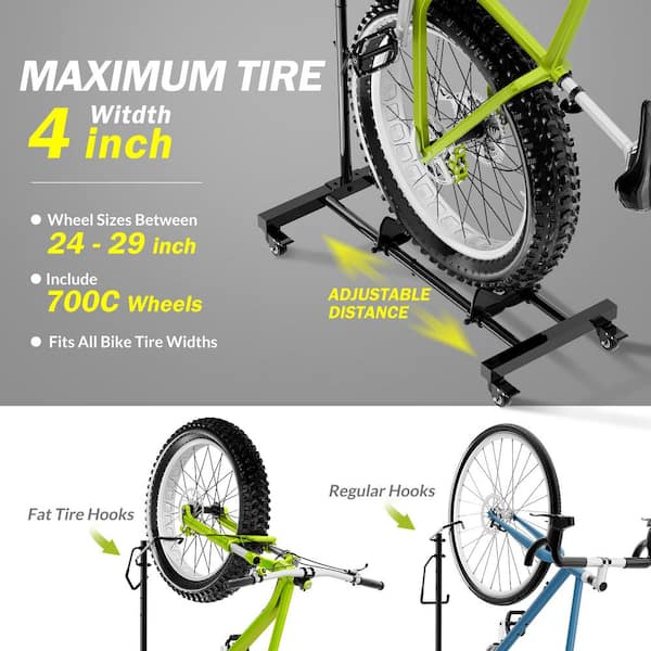 55lbs Capacity Upright Bike Stand Vertical Horizontal Adjustable Bike Storage Rack Bicycle Floor Parking Rack