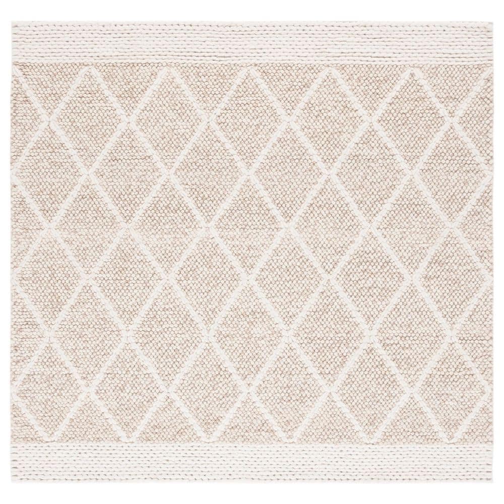 Natura 6 ft. x 6 ft. Brown/Ivory Geometric Diamond Square Area Rug price history on PriceWatchPro
