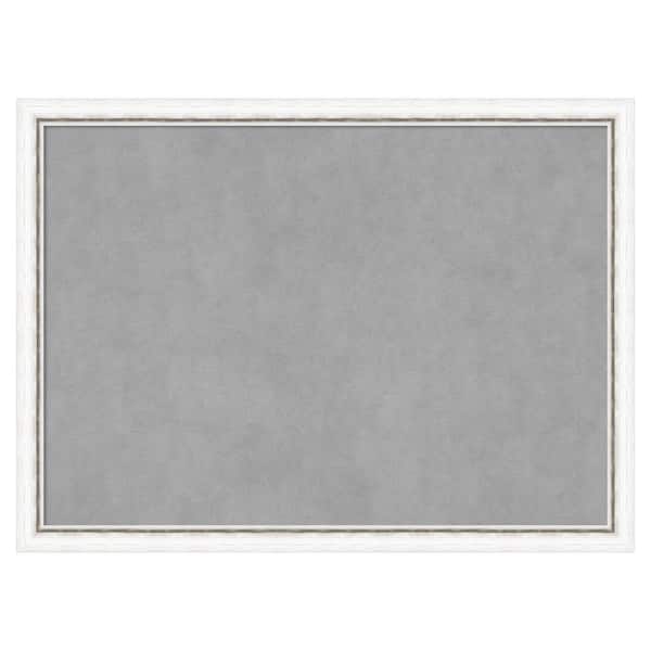Amanti Art Morgan White Silver 30 in. x 22 in. Magnetic Board, Memo Board