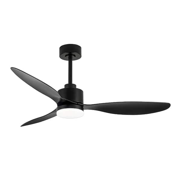 Lamober Alisio 52 in. Integrated LED Indoor Black Ceiling Fan with Light and Remote