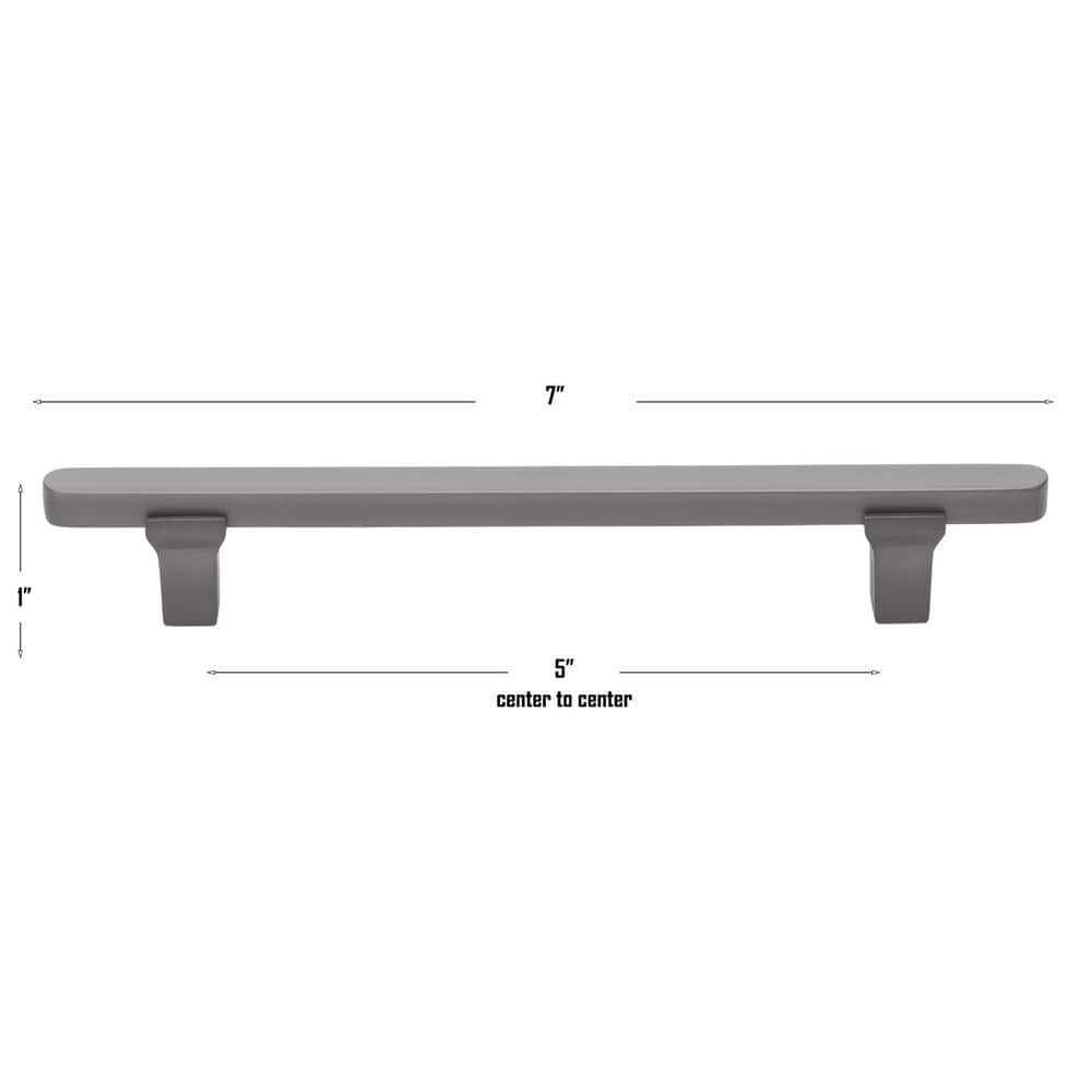 Matte Nickel Modern Flat Bar Pull with Mounting Hardware